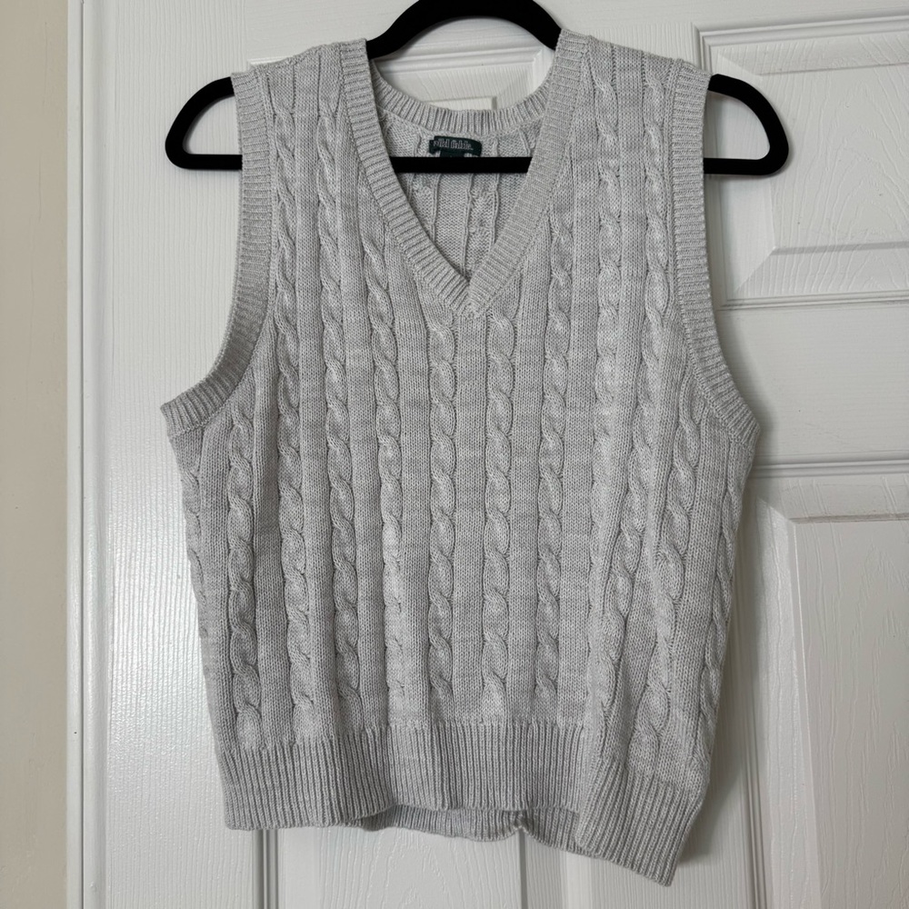 Cable Knit Gray Sweater Vest